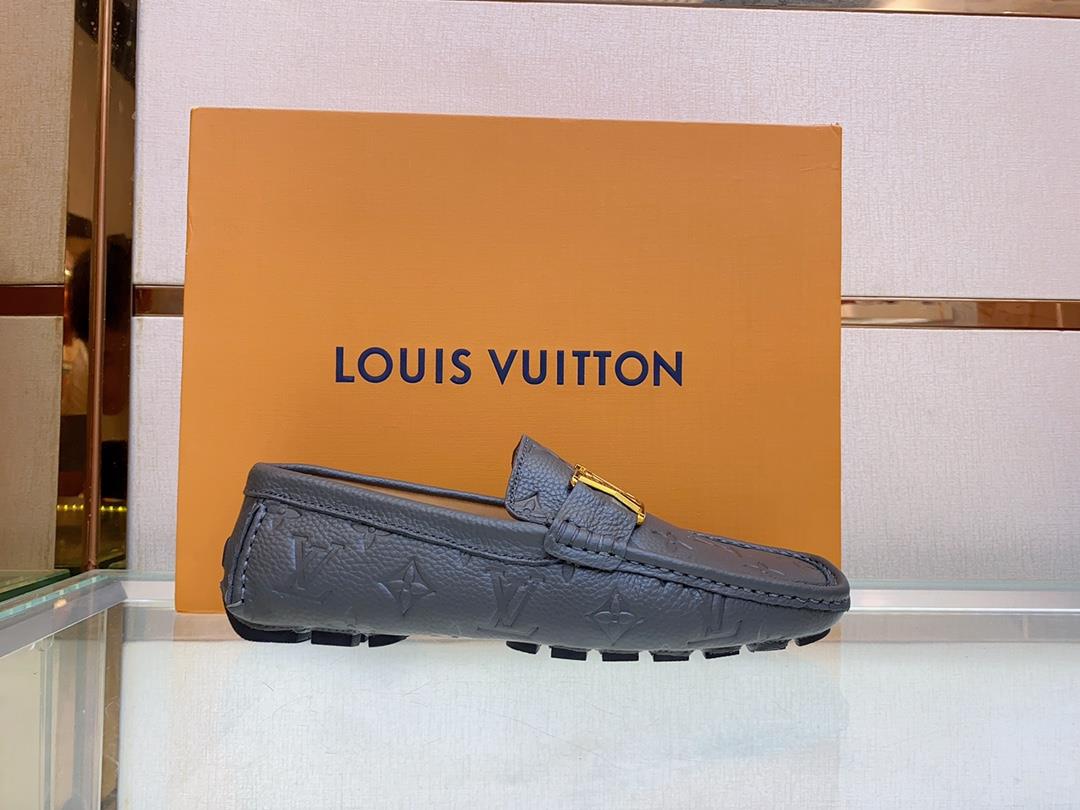 original Single Quality Counter New Louis V Pure Handmade Driving Mens Shoes Bean Shoes