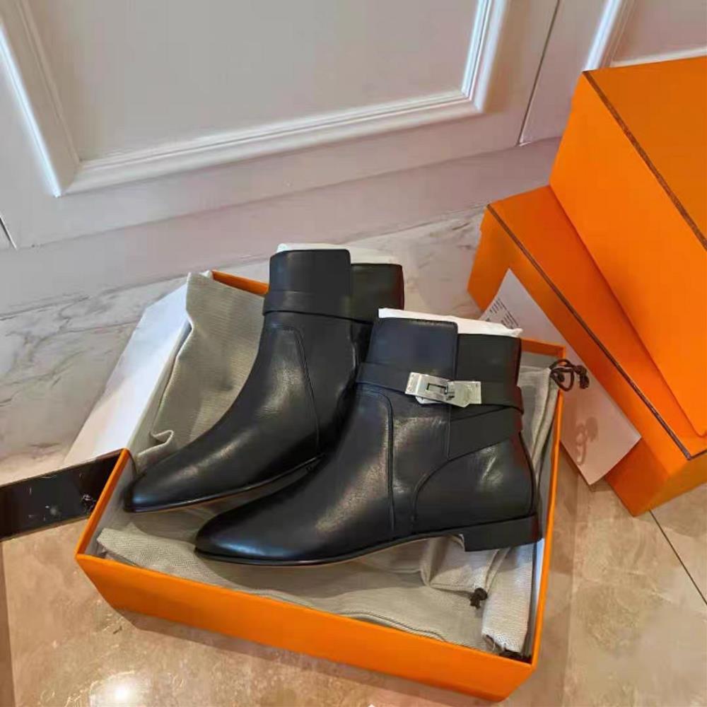 Hermes Hermes Autumn and Winter Classic Hot selling Kelly Short Boots imported from Italy customized 316 precision steel hardware imported calf le