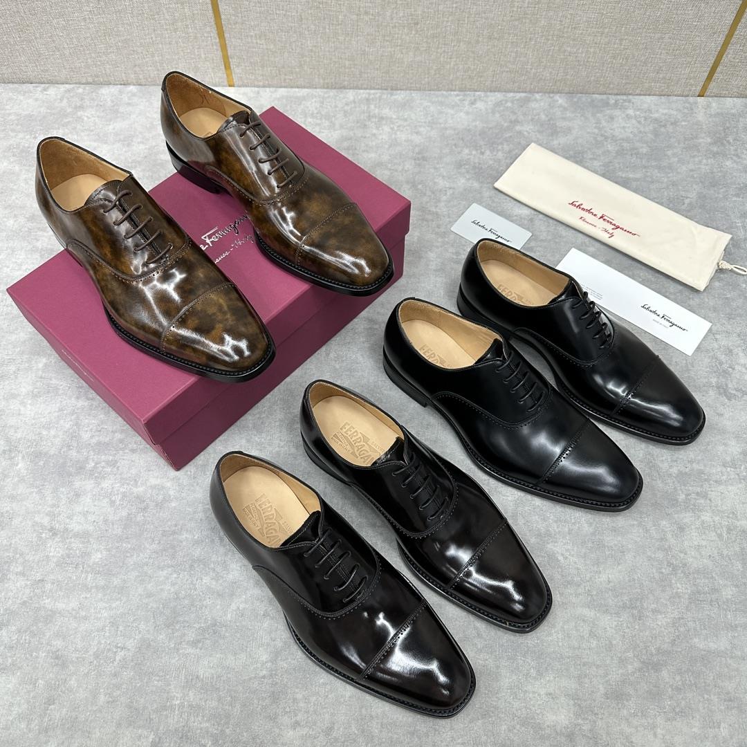 new product on the shelf Ferragam Ferra handmade fine mens formal shoes Leather shoes are