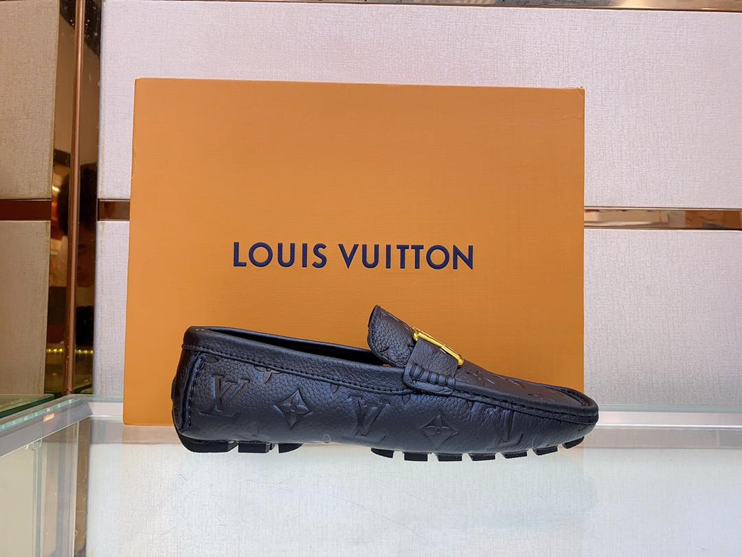 original Single Quality Counter New Louis V Pure Handmade Driving Mens Shoes Bean Shoes