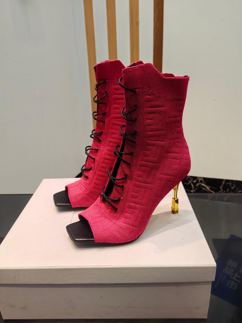 Balmain fw AutumnWinter New Knitted Fish Mouth Elastic Boots Overseas Order Original 11 Perfec