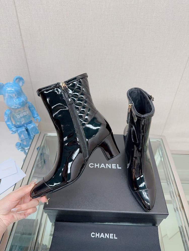 Short boots Long boots 23Ss Autumn and Winter Chanel Xiaoxiang New Back Lingge Coarse Heel