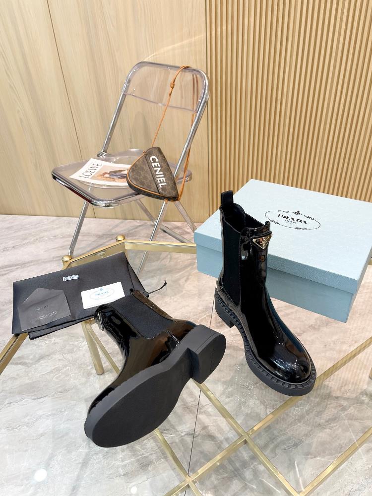 The top luxury version of PRADA a popular short boot on the 2023 AutumnWinter runway sho