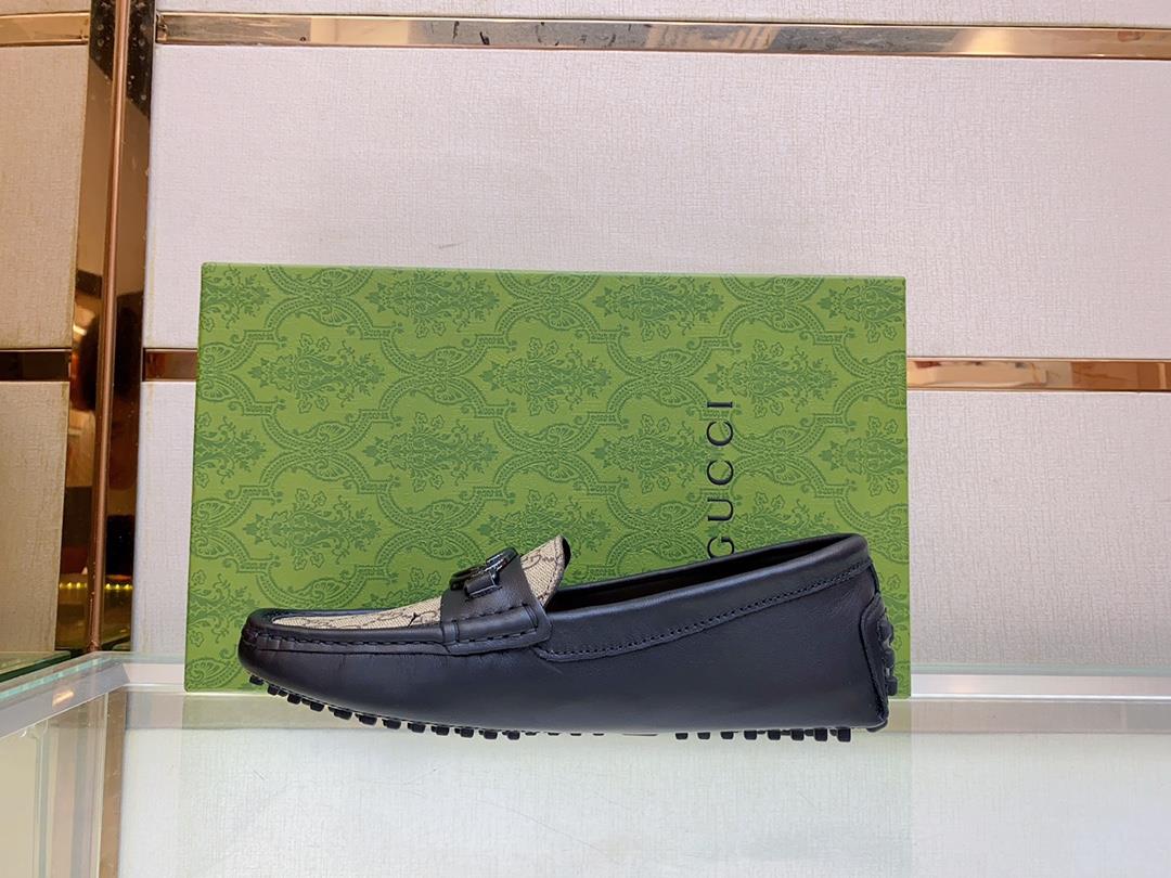 original Single Quality Counter New Gucci Pure Handmade Driving Mens Shoes Bean Shoes F