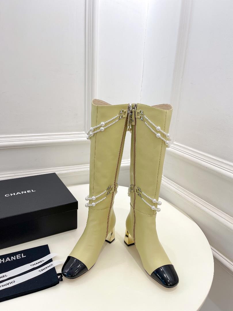 xiaoxiang 2023 autumn and winter new product counterbound skills pearl chain rough heading boots new