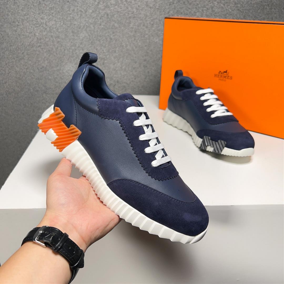 hermes Counter New Mens Casual Sneakers Fabrics Transportation High tech Original Cowh