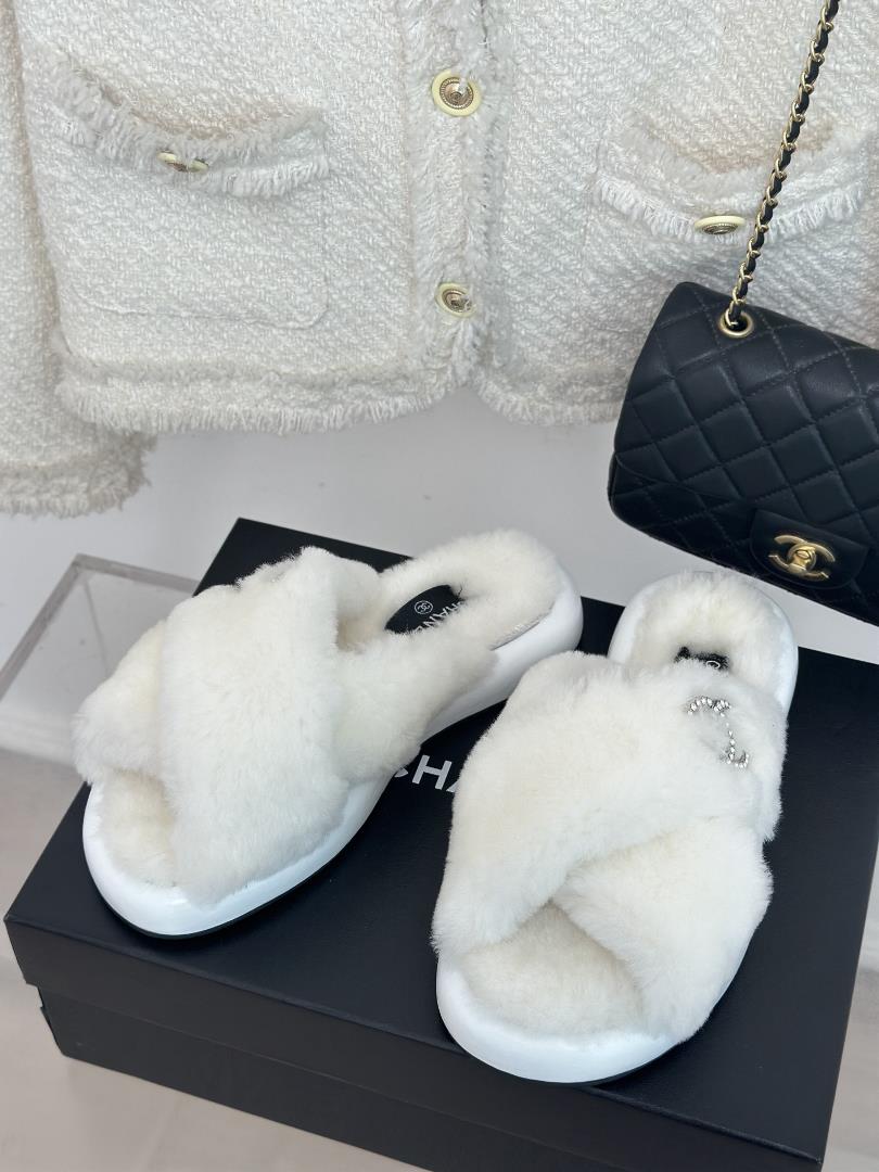 factory price chane chanel classic double c crosshaired slippers to rush to wear a series